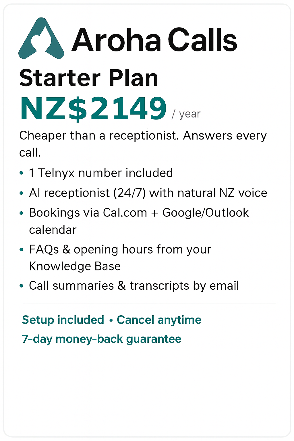 Aroha Calls Starter