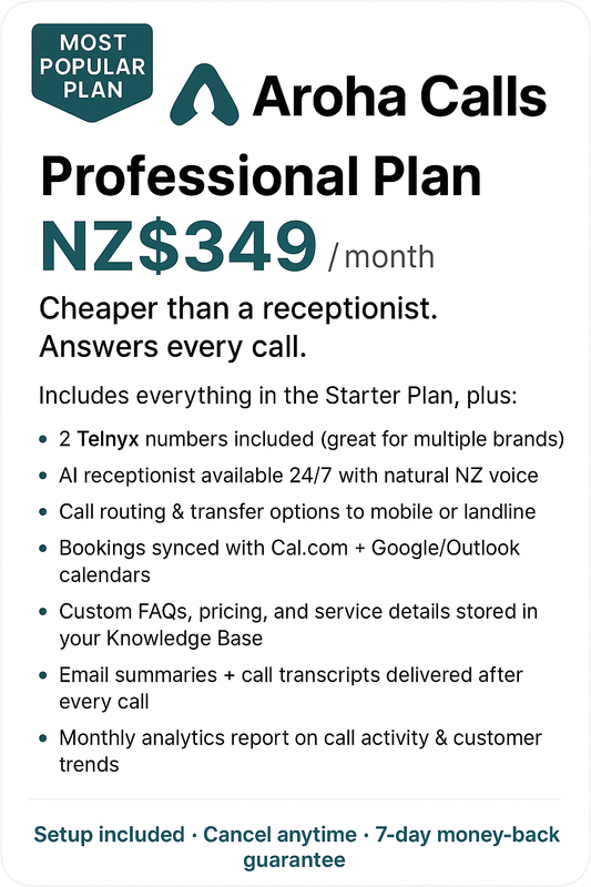 Aroha Calls Professional